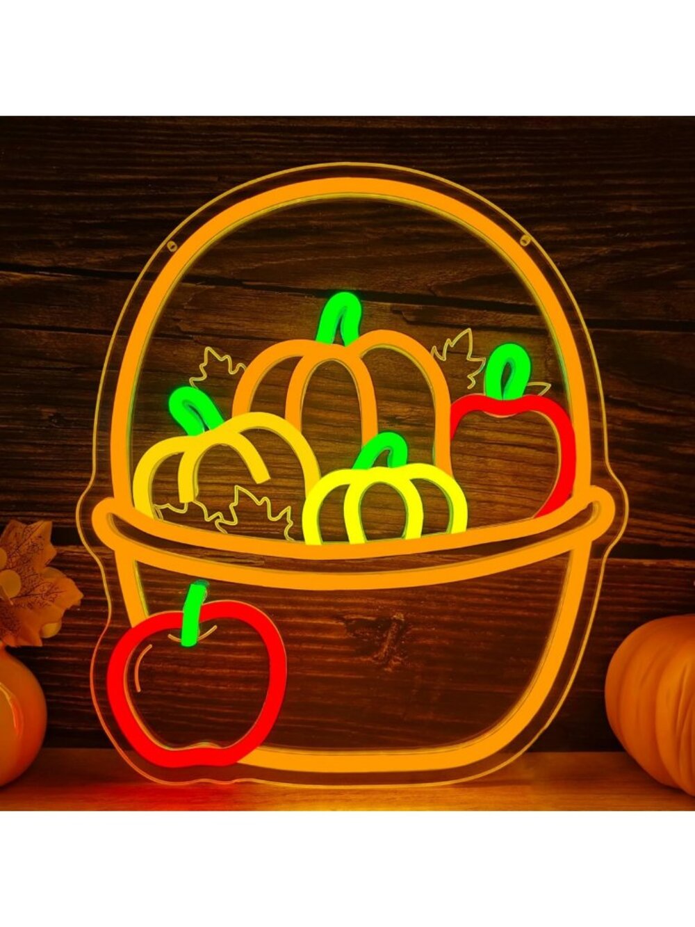 Fall Harvest Neon Wall Sign - LED Light for Thanksgiving Home Decor